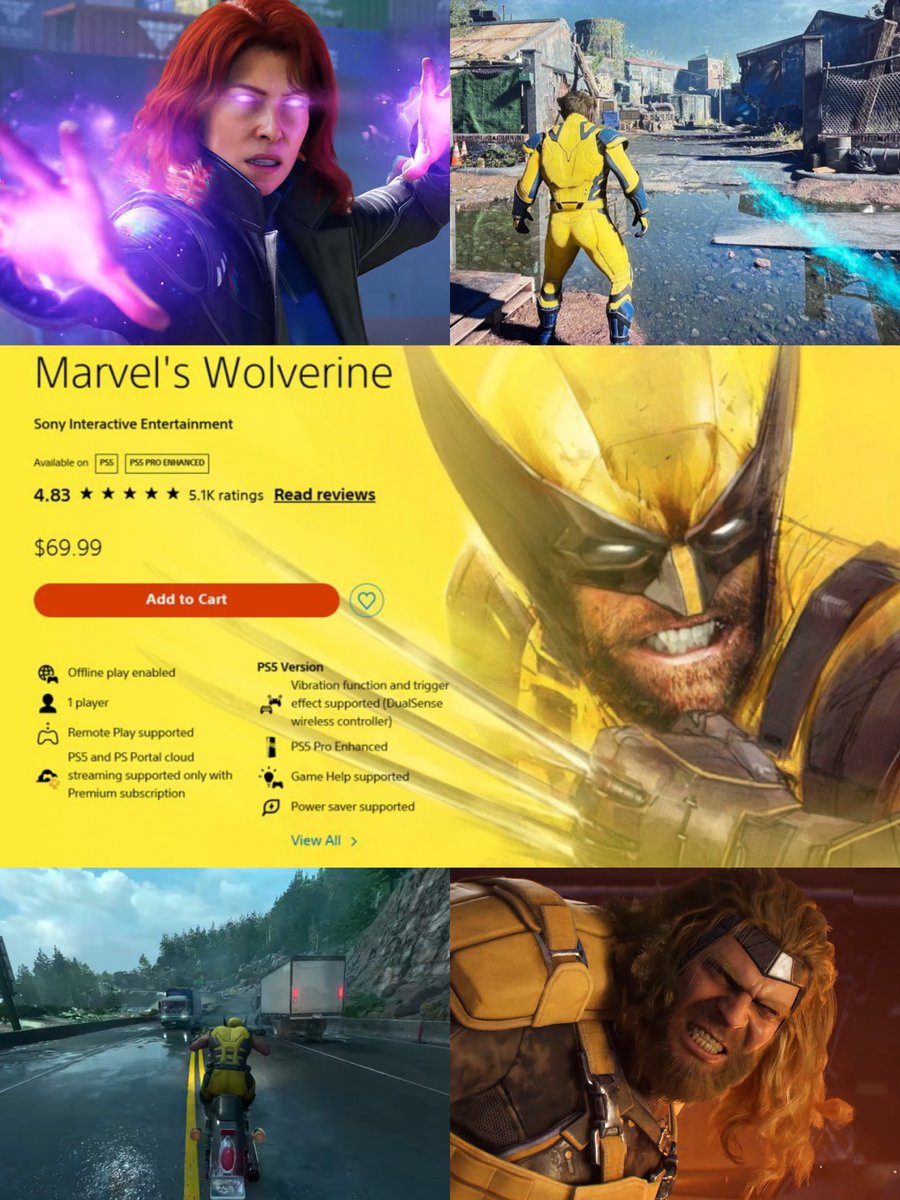 TheRealZephryss's tweet photo. Marvel's Wolverine is doing very well despite receiving mixed reviews from big media outlets and content creators.

Most players are saying they're enjoying the game and today it received a strong user review score of 4.83 out of 5 stars on the PlayStation Store.

This is why I don't always trust Metacritic scores, reviewers or media outlets every time. Sometimes it seems they deliberately give bad reviews if they don't get enough attention or access from a specific studio.

Honestly it now feels like some of the negativity surrounding Marvel's Wolverine wasn't true at all. I don't know why there was so much hate surrounding the game. How can we judge a game without even playing it?

If Marvel's Wolverine was really a bad game, it wouldn't have received such a strong user review score.