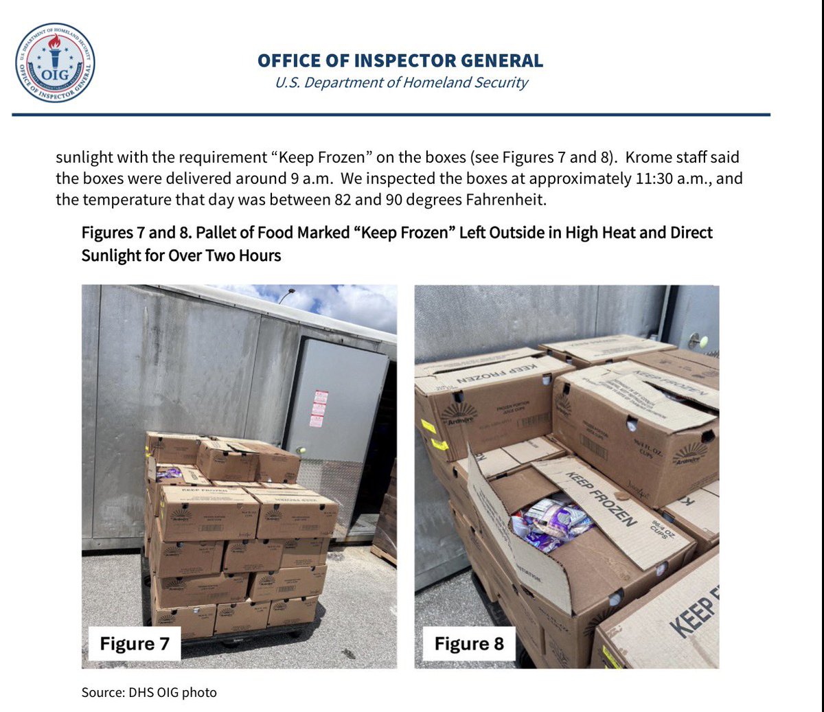 ReichlinMelnick's tweet photo. Wow. @DHSOIG did a surprise inspection of the Krome detention center in Miami in May 2025, at the peak of overcrowding.

They found a system in total breakdown; every part of the facility was over capacity, detainees were commingled, and the kitchen was serving unsafe food. https://t.co/zwL8OY2Sgw