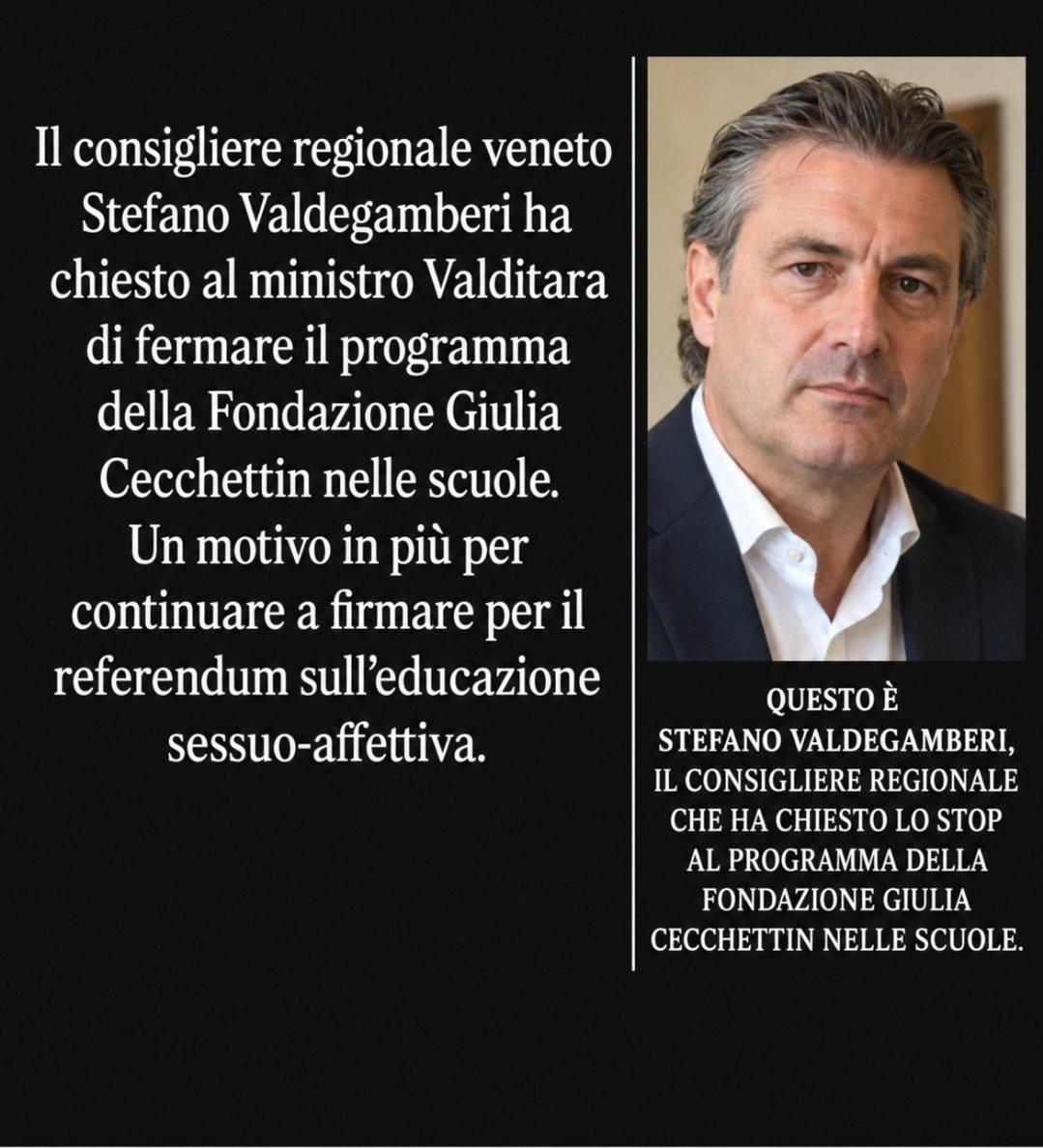 gppcrd's tweet photo. Quando arrivano a chiedere la censura per la Fondazione Cecchettin nelle scuole, non stanno difendendo i ragazzi: stanno solo confessando il loro terrore per il rispetto e la cultura. Ignoscite mihi, ma la loro miseria morale non ha davvero confini." G.C. https://t.co/WfGPwEDdV3