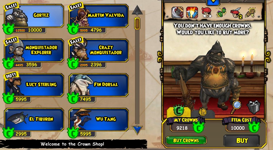 theatmoplex's tweet photo. [P101] This morning, KingsIsle accidentally released Gortez as a Companion in the Crown Shop - this is the version from Zenda in Monquista, only intended to be an ally for one fight. 

Gortez has since been removed from the Crown Shop. https://t.co/H5dSRcOIDN
