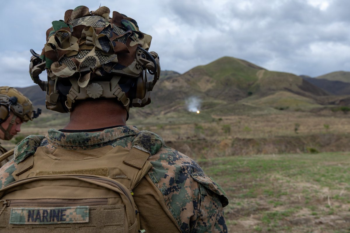 DeptofWar's tweet photo. Marines fire mortars, testing speed, control and precision during a live-fire event at Camp Santiago Joint Training Center, Puerto Rico. https://t.co/tJ9xyHO6IT