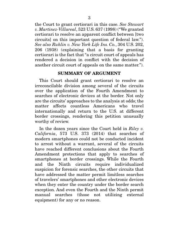 kattnotwilliams's tweet photo. New amicus brief on behalf of journalist Max Blumenthal. The ADC is asking SCOTUS to take up the case Anibowei v. Blanche and establish clear national rules for border searches of electronic devices: 

Filing: https://t.co/QqhaQIe7LB #SCOTUS #bordersearches #fourthamendment