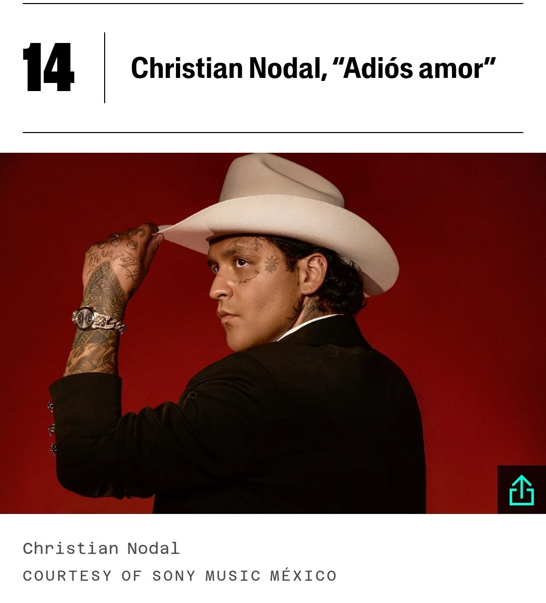 Samanth05632592's tweet photo. Celebrando nuestras tradiciones 🇲🇽 Billboard acaba de nombrar las 50 mejores canciones de Mariachi de todos los tiempos. Christian Nodal aparece 2 veces: Adiós Amor y De Los Besos Que Te Dí, con mención especial por renovar y acercar nuestra música a las nuevas generaciones 🙌🏻 https://t.co/jKFvs3PeQ9
