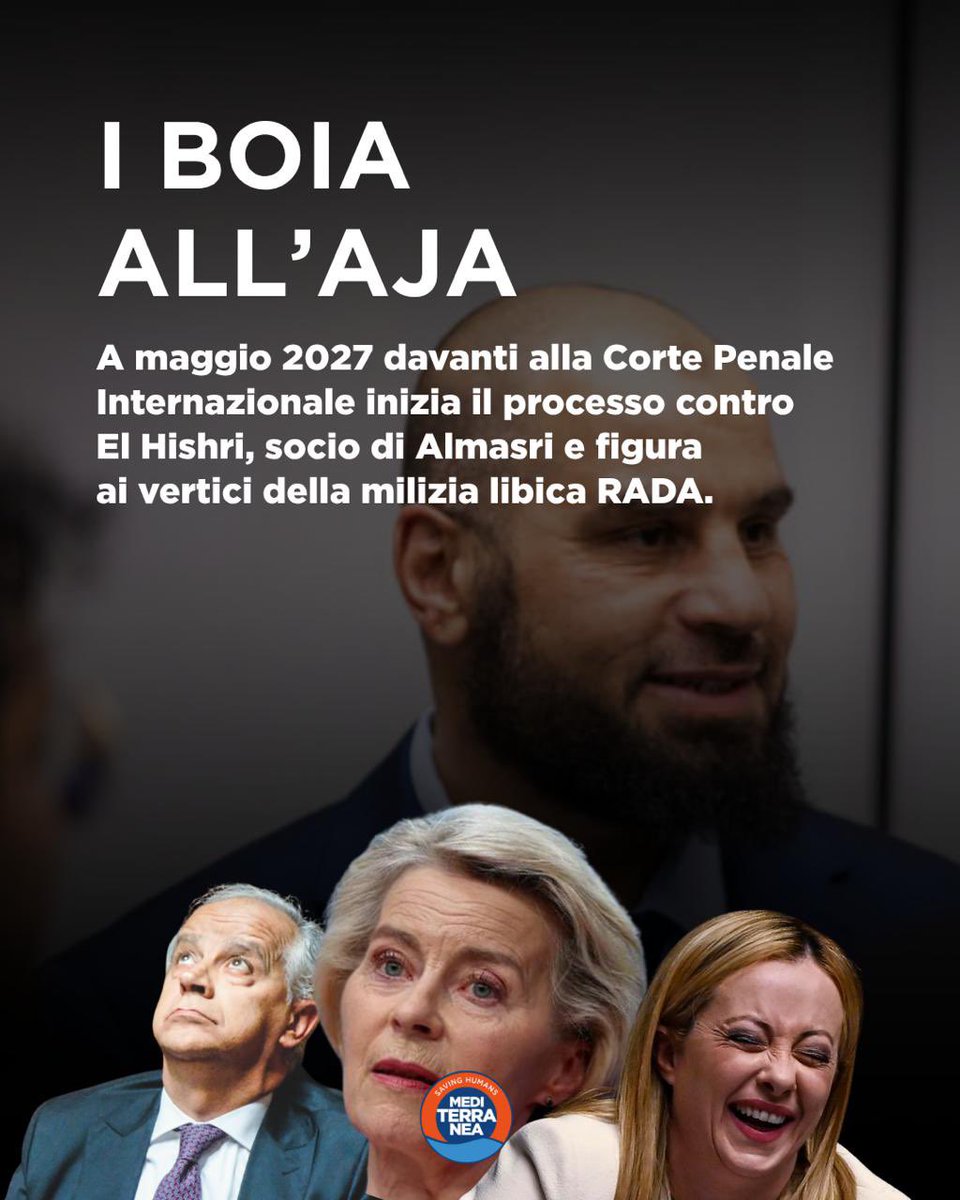 RescueMed's tweet photo. ⚖️ La Corte Penale Internazionale @IntlCrimCourt  @CourPenaleInt ha annunciato per il prossimo 4 maggio 2027 l’inizio del processo contro Khaled Mohamed Ali #ElHishri, figura di vertice del sistema di detenzione di Mitiga, a Tripoli, e alto esponente della milizia SDF/RADA. 1/5 https://t.co/sRPv6vaL6H