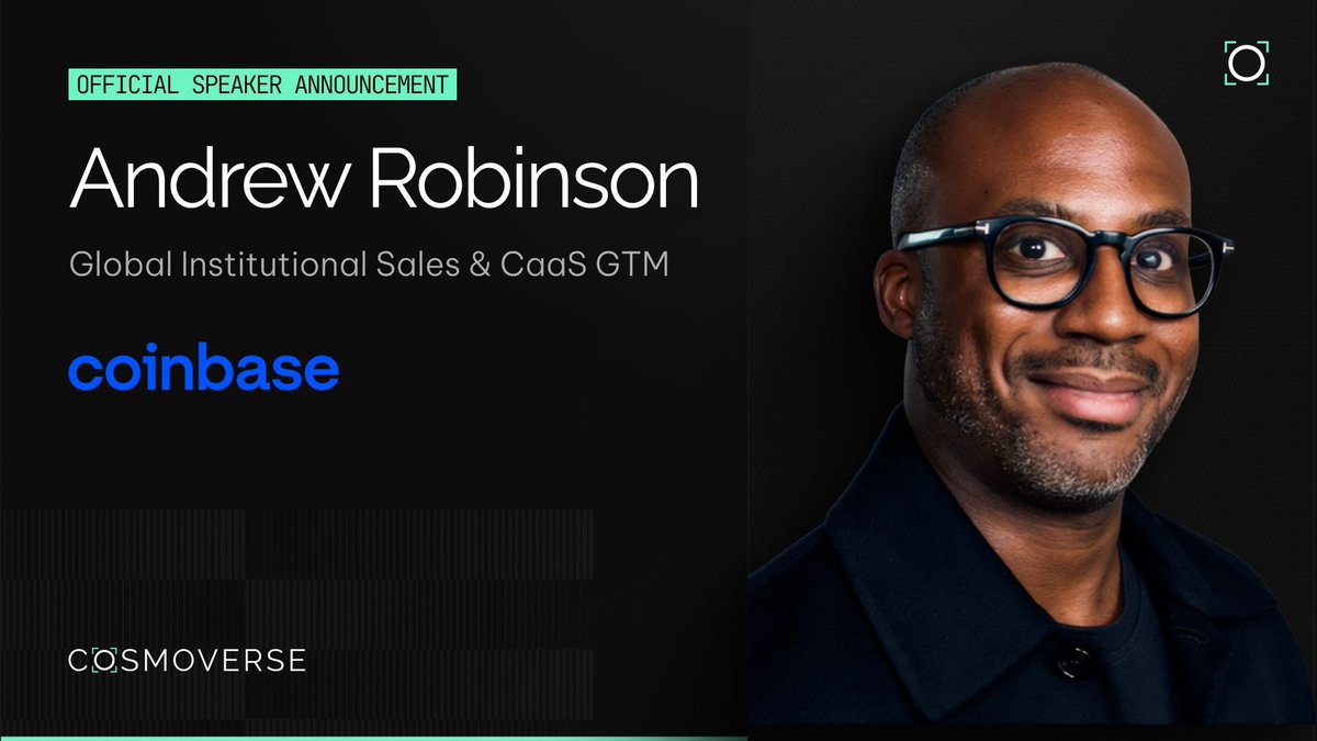 CosmoverseHQ's tweet photo. 🇭🇰 We are pleased to welcome Andrew Robinson, Global Institutional Sales & CaaS GTM @coinbase to our Hong Kong Digital Asset Summit.

Andrew co-leads Coinbase's institutional business across Europe, the Middle East and Africa, and Asia Pacific, spanning Coinbase Markets, Coinbase Prime and Crypto-as-a-Service.

Prior to joining Coinbase, Andrew was a senior strategy consultant in A.T. Kearney's Private Equity and Mergers & Acquisitions practice. He previously held roles at Lehman Brothers, Jefferies and HSBC across interest rate swaps trading and institutional equity sales.

With experience spanning capital markets, corporate strategy and digital asset infrastructure, Andrew brings a deep understanding of how institutional requirements are shaping the next phase of the industry.

His participation adds a senior perspective on the evolution of institutional digital asset markets across EMEA and APAC, and how platforms are adapting to support broader adoption.