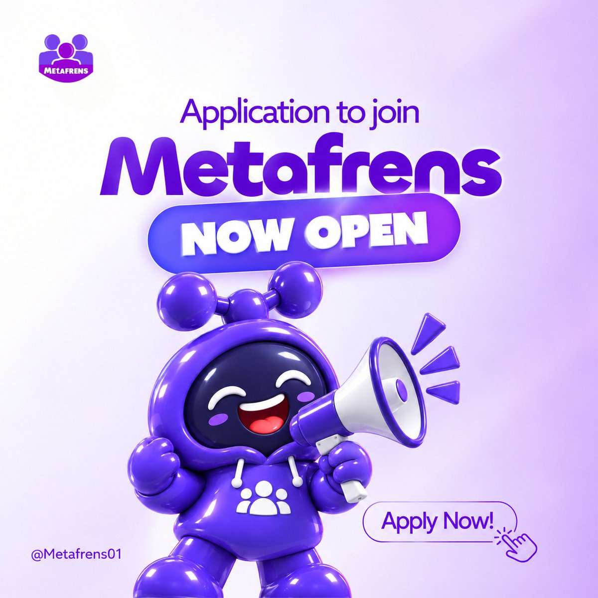 Metafrens01's tweet photo. APPLICATIONS TO JOIN THE METAFRENS COMMUNITY ARE OFFICIALLY OPEN!

The time many of you have been waiting for is finally here! 🥳

This time around, we're taking a new approach to our application process.

Our previous system involved manually reviewing every application, which allowed us to handpick some of the most promising applicants. However, the process was extremely tedious and time-consuming.

So, we're switching things up!

This time, we're putting the power in the hands of our community members and trusting them to vouch for the applicants they believe would be a great fit for our community to speed up the process.

HERE'S HOW IT WORKS:

To have your application proceed to the final stage, you need 5 vouches from existing Metafrens members.

Once you've secured your 5 vouches, your application will be reviewed by the team for final approval. If approved, you'll receive an invite from our official account to join the community.

There are only 50 SLOTS available for this round. Once we've accepted up to 50 people, the application closes.

STEP-BY-STEP APPLICATION PROCESS:

➜ Visit https://t.co/tIjX4170Fh

➜ Fill out and submit your application.

➜ Find 5 Metafrens members to vouch for you.

➜ Once you have received up to 5 vouches, the team will conduct the final review and either accept or decline you .

➜ If your application is approved by the team, you've officially been accepted into Metafrens!

➜ Wait for your invite from our official account.

The number of vouches a member can provide depends on their role in our discord community:

- Staff: 5 vouches
- Top Contributors: 3 vouches
- OG: 2 vouches
• Metafrens: 1 vouch

Applications will close once all 50 slots have been filled.

If you've been waiting for your chance to join us, now is the time!

Good luck, and we look forward to welcoming the newest members of Metafrens Familia! 💜