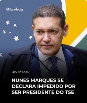 EliseWilshaw's tweet photo. Min. Nunes Marques, que chegou ao cargo de ministro do STF por indicação do Ex-Presidente Bolsonaro, se declara "impedido" de votar contra investigação do maior algoz de Jair Bolsonaro. 

- O que voce pensa sobre o Min. Nunes ? https://t.co/Mo5NX0u8wb