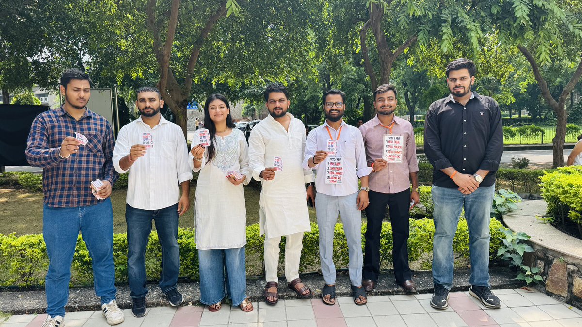 Triptisaini19's tweet photo. IN ABVP WE TRUST!
Awas • Bhagidari • Vishwas • Parinam - This is the work of ABVP!

ABVP's Panel code for DUSU election 2026: 7333

D.U. Says from the Heart, ABVP Once More!

#ABVP4DUSU #ABVP7333 #DUSU7333 https://t.co/hVV3MdW12B