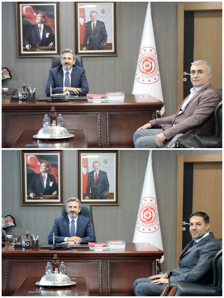 AhmetAYDIN_02's tweet photo. Bakanlığımızda ağırladığımız kıymetli misafirlerimizle bir araya gelerek çalışma hayatından şehirlerimizin gündemine kadar çeşitli konularda değerlendirme ve istişarelerde bulunduk.

Ziyaretleri ve değerli katkıları için kendilerine teşekkür ediyor, çalışmalarında başarılar diliyorum.