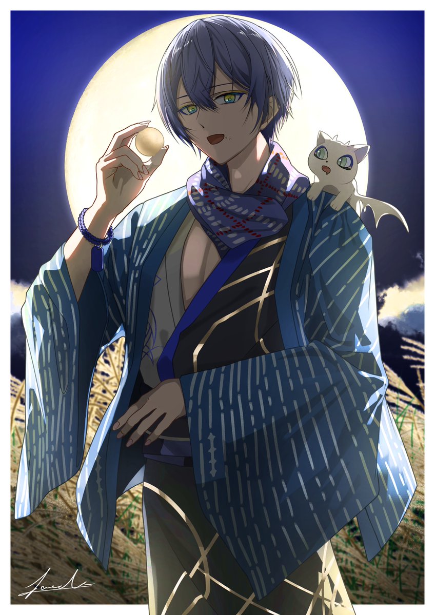 kaeclle's tweet photo. 月見 #ドロウイング https://t.co/3WneN9nARN
