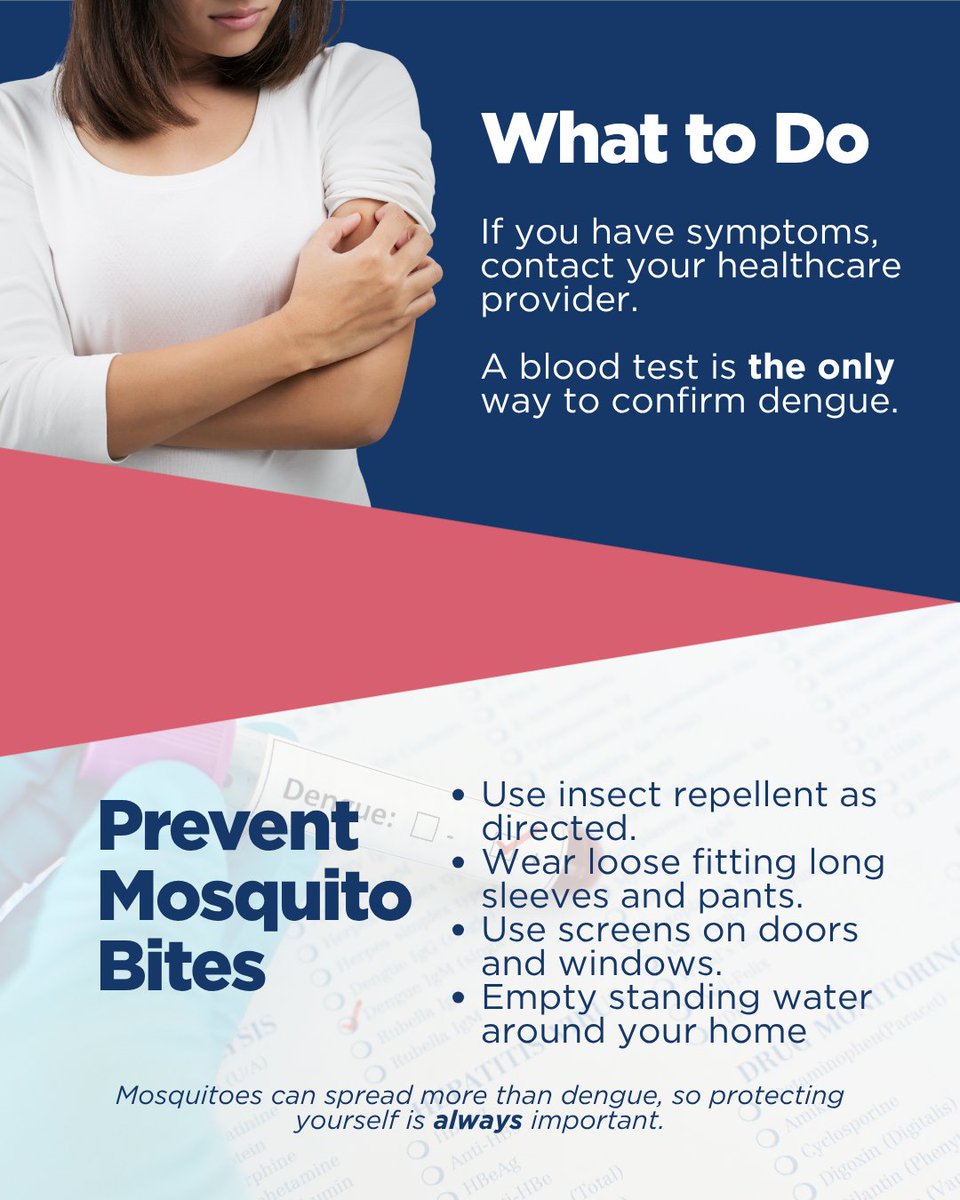 CANCommHealth's tweet photo. Dengue is rising in Hillsborough and Miami-Dade.🦟 Watch for symptoms and talk to your doctor.✅Use repellent, cover up, and remove standing water. Save and share! #Dengue #HillsboroughCounty #MiamiDade #PublicHealth #CANCommunityHealth https://t.co/OWZt6DSZAm