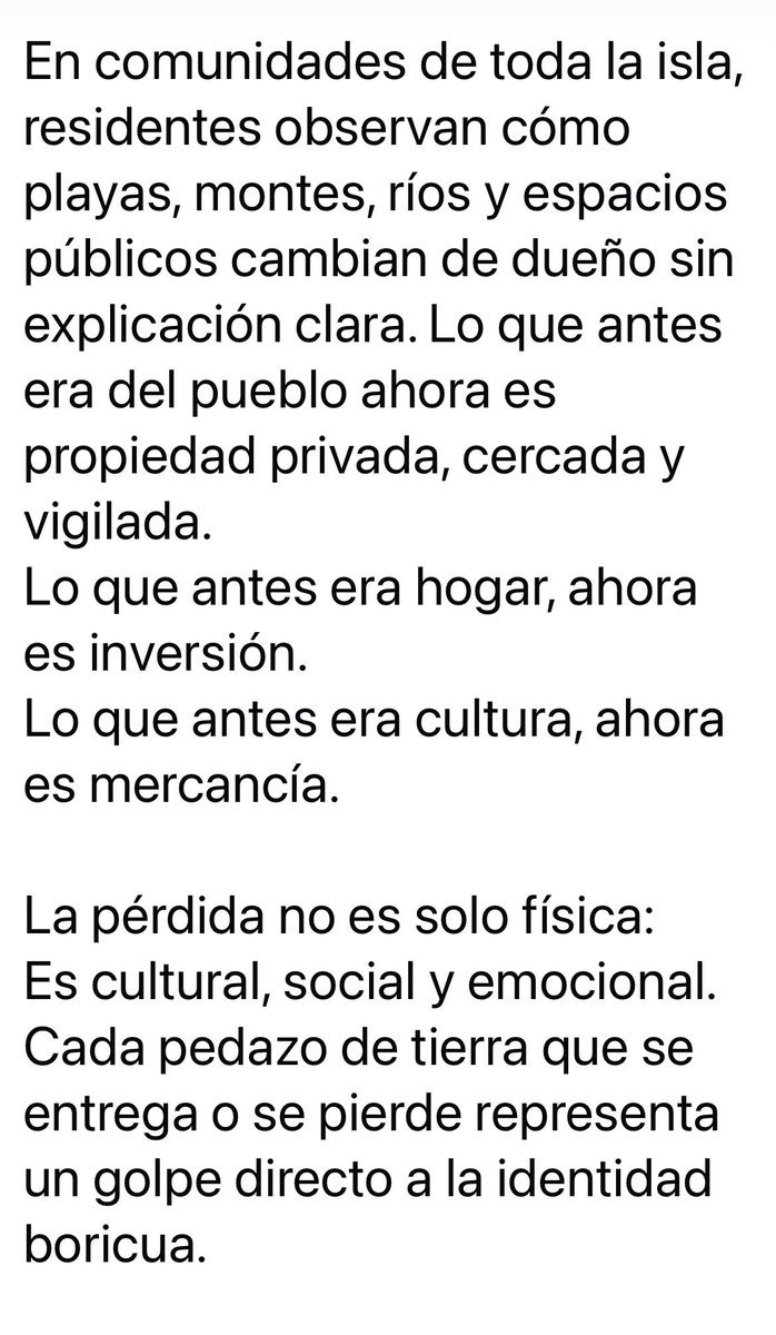lacted's tweet photo. PUERTO RICO: UN PUEBLO QUE DUERME MIENTRAS LE DESMANTELAN LA TIERRA
Mientras usted siga durmiendo, hay uno despierto buscando cómo dejarlo desnudo, sin tierra, sin espacio y sin país.
…hemos regalado
nuestra tierra, y la poca que no, se la han robado sin que el pueblo reaccione. https://t.co/0xQPT0qX4j