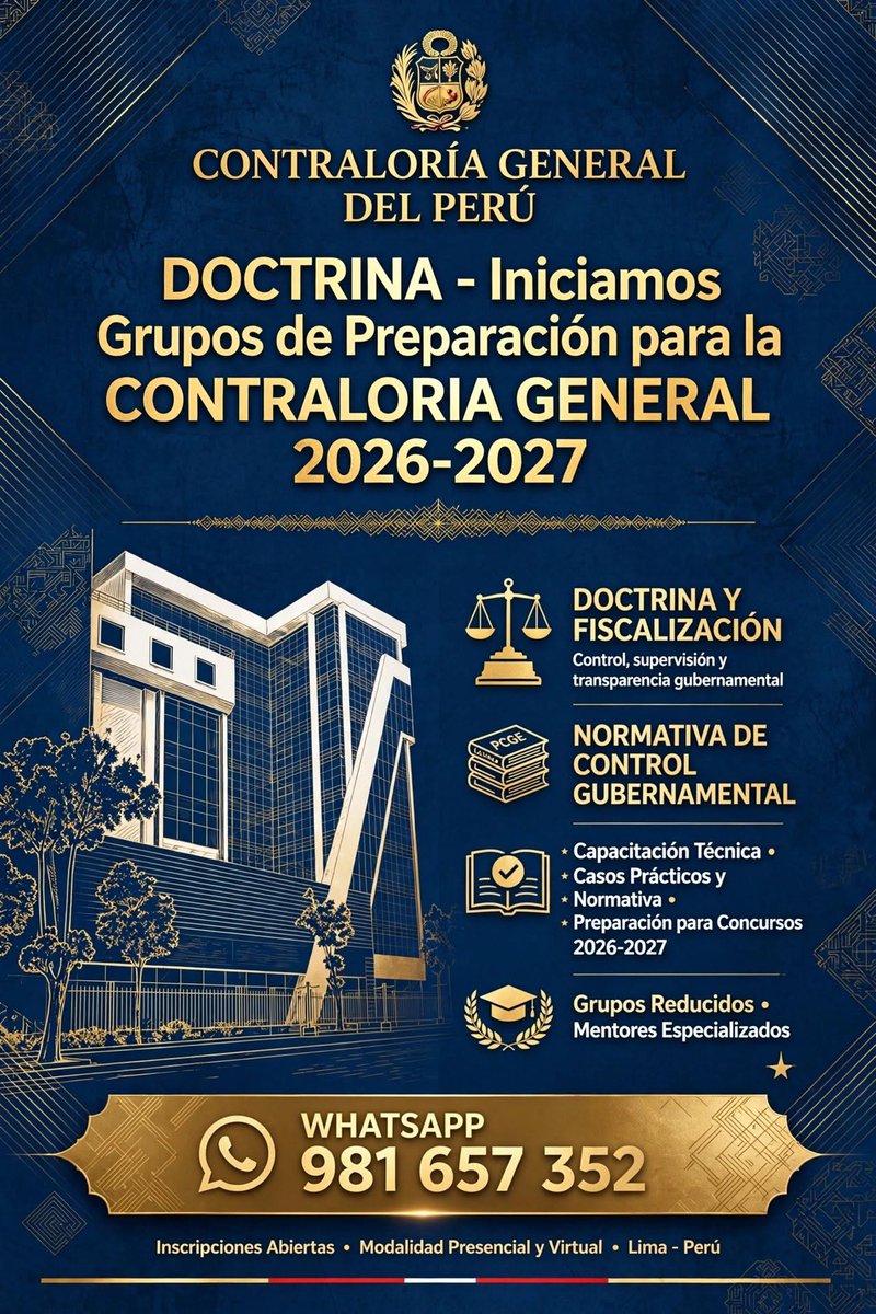 TRIBUTACIONPERU's tweet photo. #Contraloría convoca 1047 vacantes a nivel nacional (diversas profesiones) Evaluaciones 11 de octubre del 2026 WhatsApp 981657352 https://t.co/aFOVBOZVLp