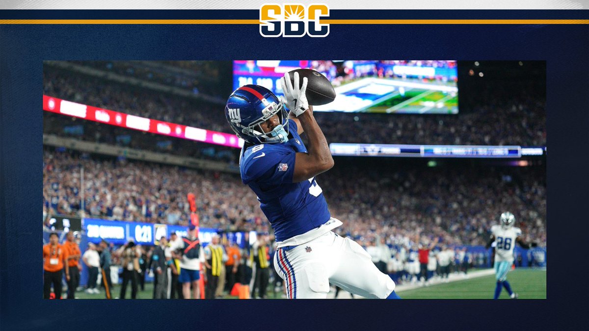 SunBelt's tweet photo. 𝗦𝗨𝗡 𝗕𝗘𝗟𝗧 𝗡𝗙𝗟 𝗪𝗘𝗘𝗞 𝟭.

@CoastalFootball alum @DaGorilla4 scored 2 TDs in his @Giants debut to headline top performances by @SunBeltFB alumni during Week 1 of the 2026 @NFL season. ☀️🏈

📰 » https://t.co/gk5TXP3zEM https://t.co/Io4Bircjsx