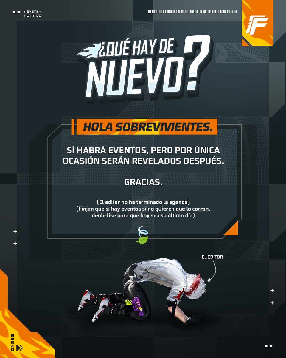 freefirelatino's tweet photo. 📕 ¡LA #AGENDASEMANAL AÚN NO ESTÁ AQUÍ! 📕
❓ ¿Qué creen que llegará esta semana?
JEJE
#FFNinja https://t.co/OEvZvL7MCT
