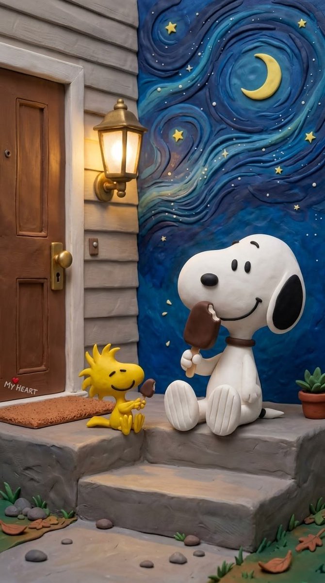 slogy_55's tweet photo. A Cozy Moment at Home with Snoopy &amp; Woodstock 🏠🐶 https://t.co/uYgZojXzUy