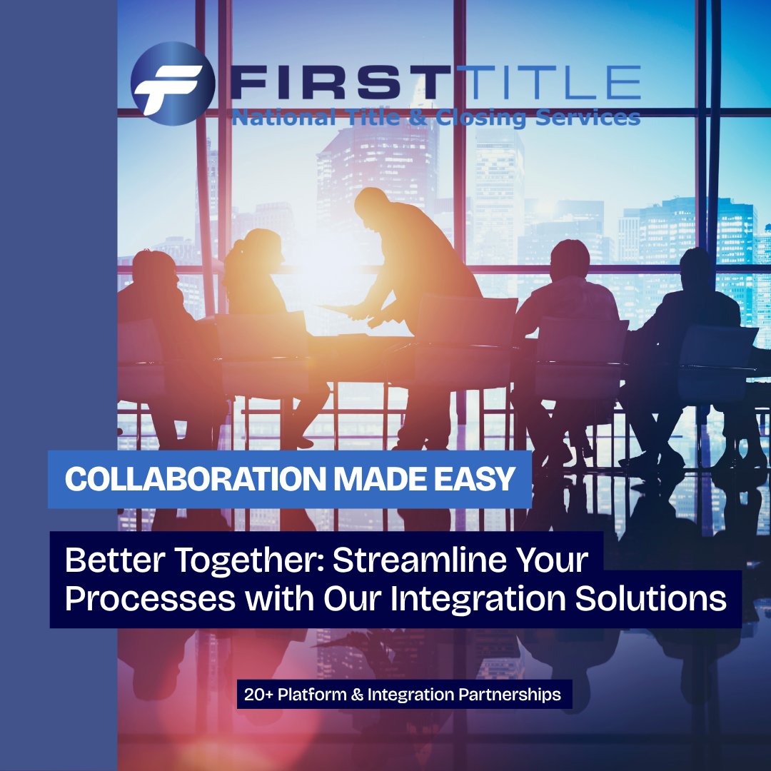 firsttitle's tweet photo. Your workflow. Our technology. A better closing process.

First Title &amp; Escrow integrates with the platforms your team already relies on — making every transaction smoother from start to finish.

📧 info@firsttitleservices.com

#TitleTech #Integrations #FirstTitleAndEscrow https://t.co/nm2as42EHV