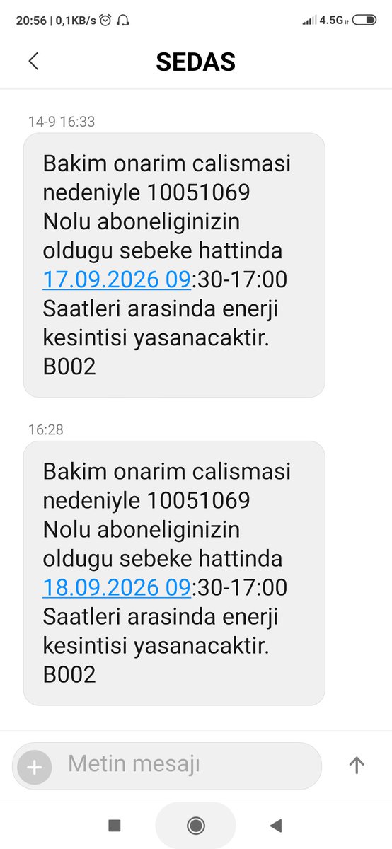 TCkelebekGC's tweet photo. Sedaş i size şikayet ediyorum.
Saçma sapan bakım çalışması adı altında gün boyu kesintiler yapıyor...Bu kaçıncı kesinti...
Bakım için defalarca gün boyu kesinti yapıp yapıp bir arpa boyu yol almayan bu şirket başarısız...Bunu sizlere defalarca şikayet ettim. Önemle bilgilerinize! https://t.co/zi01dLJb2f