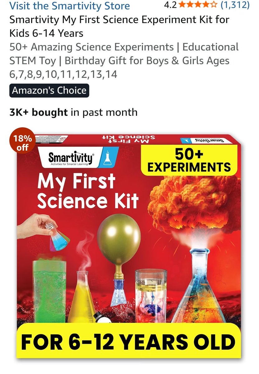qualityhubfinds's tweet photo. Smartivity My First Science Experiment Kit for Kids 6-14 Years
50+ Amazing Science Experiments | Educational STEM Toy | Birthday Gift for Boys &amp; Girls Ages 6,7,8,9,10,11,12,13,14
Rs. 484
https://t.co/IENs7Oaw1D

.
.
.
#AmazonFinds #amazondeals #children #science #kids https://t.co/aR71b13KUk