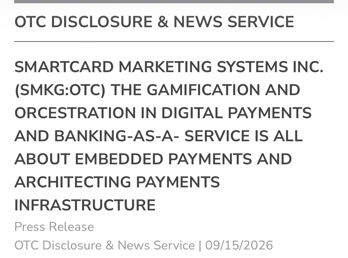 SMKG_OTC's tweet photo. $SMKG:OTC #EmbeddedPayments 
https://t.co/y0HmyLV3rF https://t.co/eFDi5i9uZc