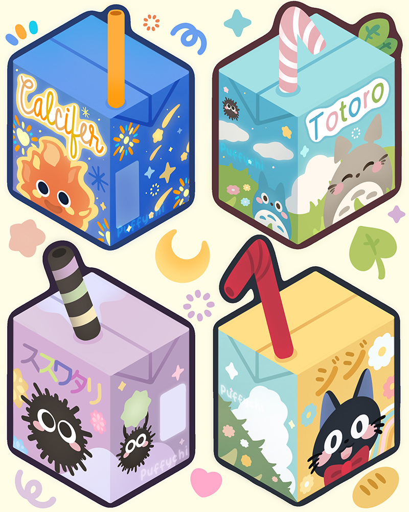 puffychii's tweet photo. studio ghibli snacks 🍃🧃 https://t.co/TJeP2GwFVq