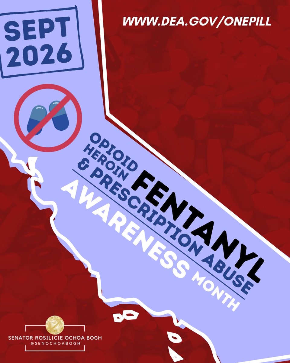SenOchoaBogh's tweet photo. The fentanyl crisis continues to devastate families across CA, &amp; education remains one of our strongest tools in preventing tragedy. Together, we can raise awareness, protect our children, &amp; save lives. Lern more: https://t.co/NxNHjwlqeS. #OnePillCanKill #FentanylAwareness https://t.co/S8uSZVaI11