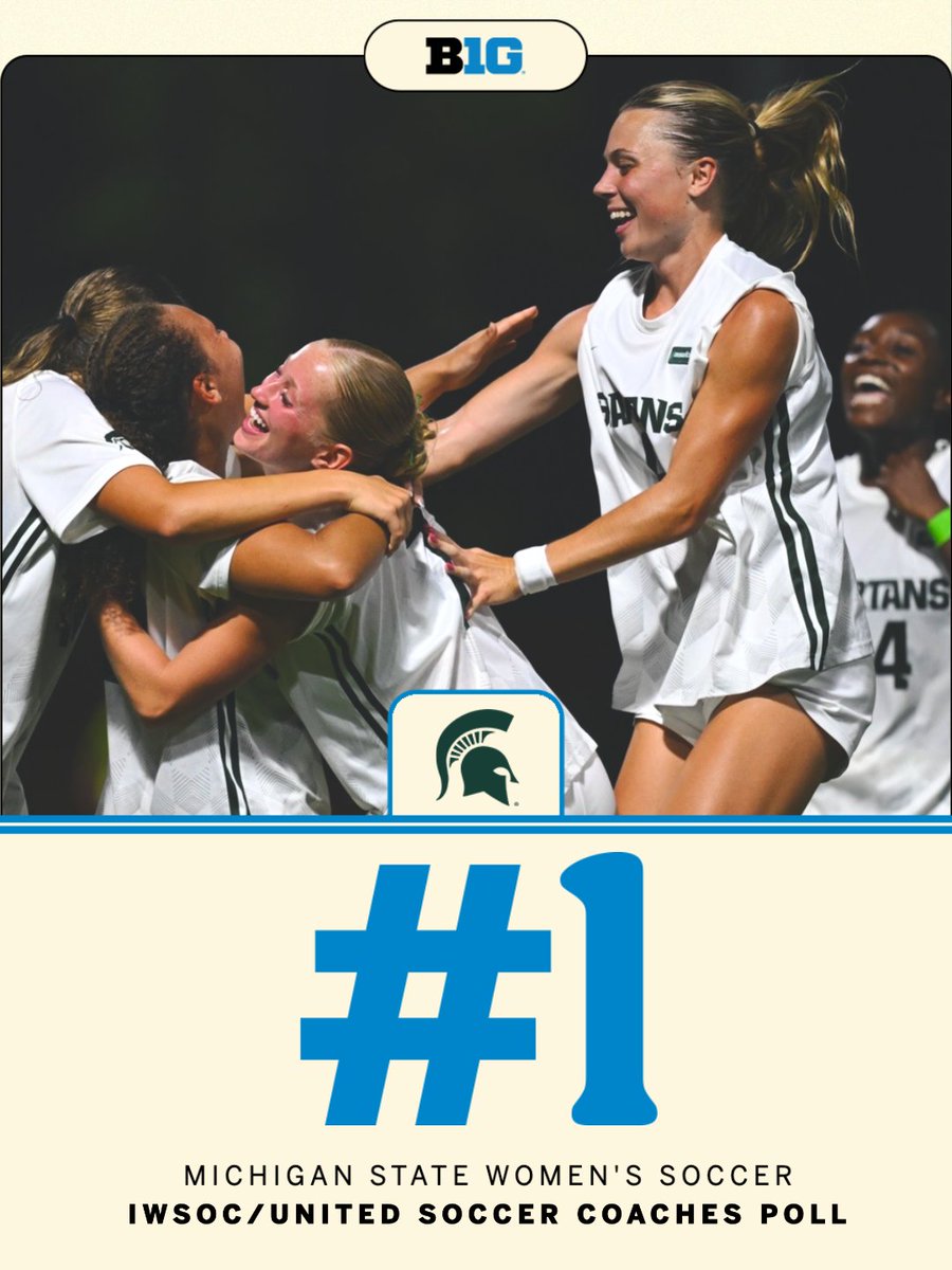bigten's tweet photo. Welcome to the top, Spartans🗡️💚

@msu_wsoccer x @msu_athletics https://t.co/YLOtd0oDR1