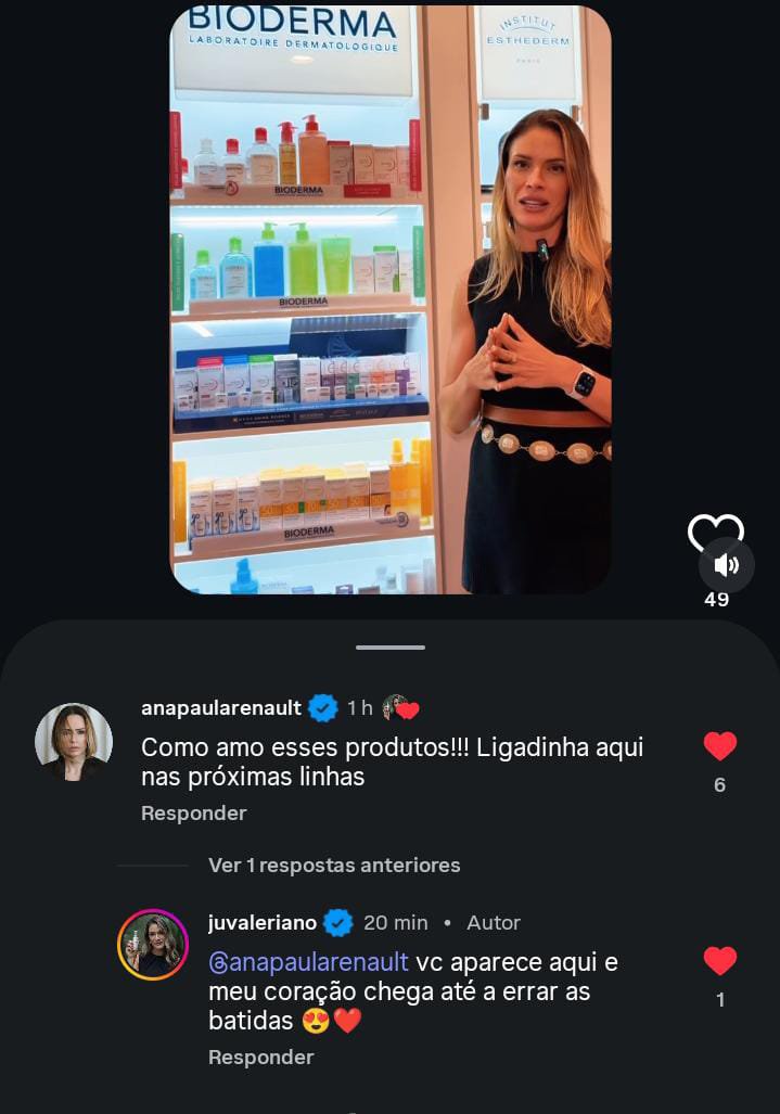 swatrenault's tweet photo. A Ju da Bioderma é tão fofa, super fãzona da Ana Paula ♥️ https://t.co/PZWERvVcNf