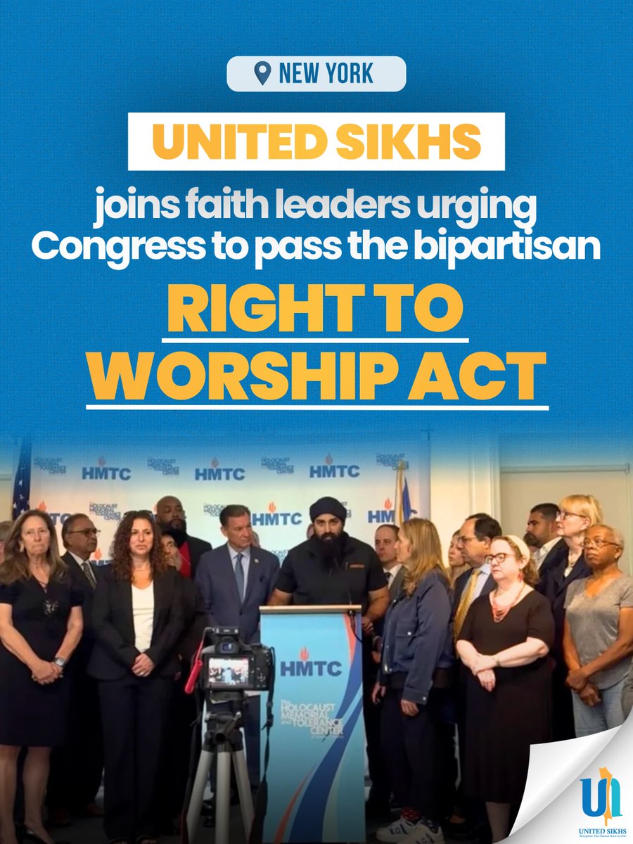 unitedsikhs's tweet photo. On September 9, UNITED SIKHS joined Congressman Tom Suozzi, interfaith leaders, and community organizations in urging Congress to pass the bipartisan Right to Worship Act.

No one should face intimidation or discrimination for practicing their faith.

From gurdwaras to churches, mosques, synagogues, temples, and mandirs, every community deserves the freedom to worship safely and openly.

UNITED SIKHS stands for religious freedom and the right of every person to practice their faith without fear.

#UNITEDSIKHS #RightToWorship #ReligiousFreedom