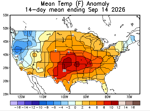 LaStateClimate's tweet photo. It may be the middle of September, but so far there's been no relief from summer heat.  Temperatures have been significantly above normal and while there have been pockets of significant precipitation, for the most part conditions have been drier than normal. https://t.co/AEKNu3UfKk