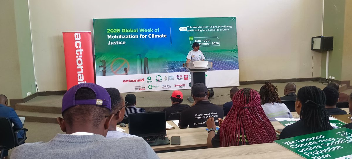 GreenFaithMW's tweet photo. Today, alongside our partners, successfully launched the global week of Mobilization for Climate Justice in Malawi with a strong call to global and national leaders to move from climate commitments to climate action.  @actionaid_mw @OxfamMalawi @cisonecc_malawi, @GreenFaith_Afr https://t.co/tj3K3a7CcI