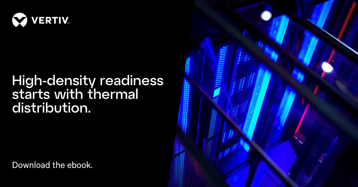 Vertiv's tweet photo. Understand the evolving cooling requirements for modern data centers and how Vertiv can support: https://t.co/9HCpJwRByD

#ThermalChain #EndToEndCooling #EndToEndSystems #CoolingSystems https://t.co/T9uWD28zU4