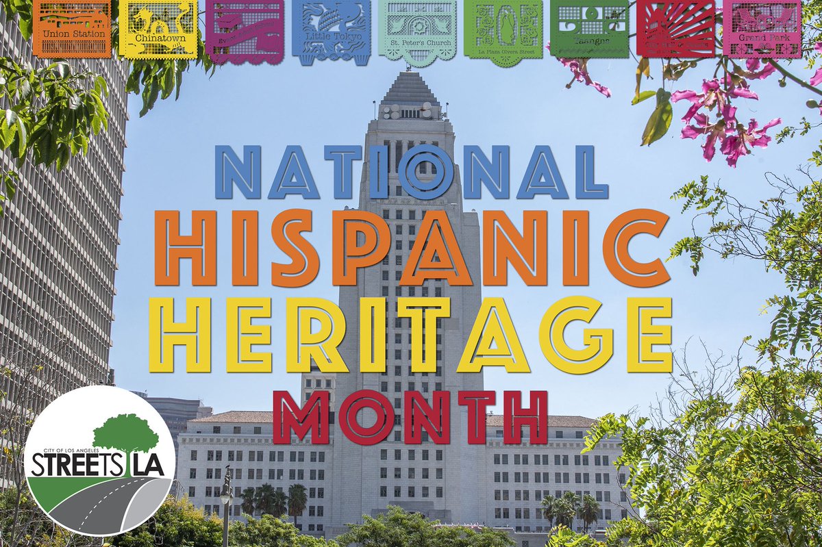 BSSLosAngeles's tweet photo. From Sept 15 to Oct 15, StreetsLA proudly celebrates #HispanicHeritageMonth!
From LA’s founding in 1781 to today, Hispanic history, culture, and contributions are deeply woven into our city’s identity. We honor the people and traditions that enrich our communities.

@LACityDPW https://t.co/J14G1VLfOY