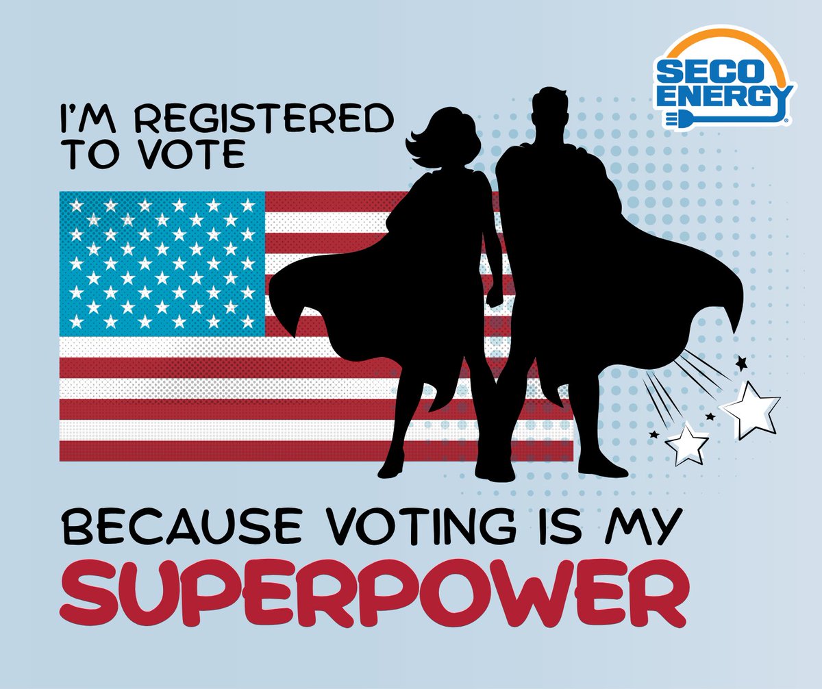 SECOenergy's tweet photo. Your vote is your superpower. Make sure you're ready to use it!
Today, on Voter Registration Day, take a moment to:
☑️ Verify your registration.
☑️ Review upcoming election dates.
☑️ Confirm your polling location.
#CoopsVote #VoteReady https://t.co/0hplx65kDI