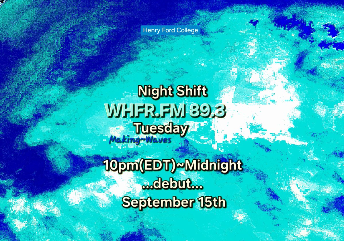 kittyluv88's tweet photo. https://t.co/WKmHcp3rtx
 Please join #whfrfmradio for the "Night Shift" debut, on Tuesday 10pm(EDT)~12am, for #downtempo dreamy music on September 15th on #noncommercial 89.3FM, Making~Waves from Listener~supported independent #nonprofit #collegeradio at #HenryFordCollege, @hfcc. https://t.co/Mrmm0s58sX