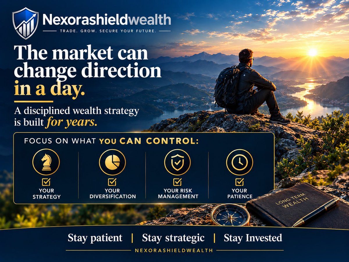 Nexorashieldmgt's tweet photo. The goal isn’t to predict every market move. The goal is to build a strategy that can withstand them.
Stay patient | Stay strategic | Stay invested https://t.co/Z5NMUb88pC