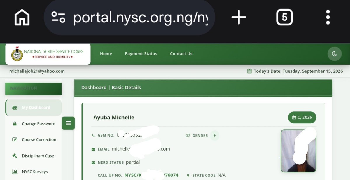 ChelseaDaily01's tweet photo. Graduated since 2024 without being mobilized. 😭
Finally got mobilized this September! 

Registration done ✅
Call-up number received ✅
NYSC journey officially started! 🥹❤️
Is my own turn to chop 77k
Somebody shout POWER!!! 🔥🔥🔥
#NYSC #camp https://t.co/BMXj1xVnZg