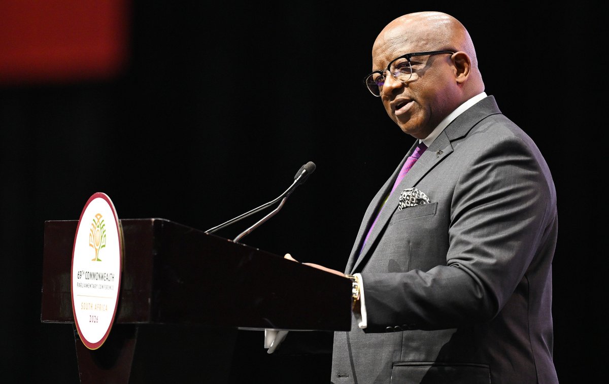 CPC2026_ZA's tweet photo. 📸 IN PICTURES | #69CPC

Eswatini MP Mr Marwick Khumalo delivers the 4th Emilia Monjowa Lifaka Memorial Lecture at the @CTICC_Official.

The lecture honours the legacy of the late Cameroonian parliamentarian and former CPA Chairperson, who passed away in 2021.

📷 Phando Jikelo https://t.co/rwbOTB5bP1