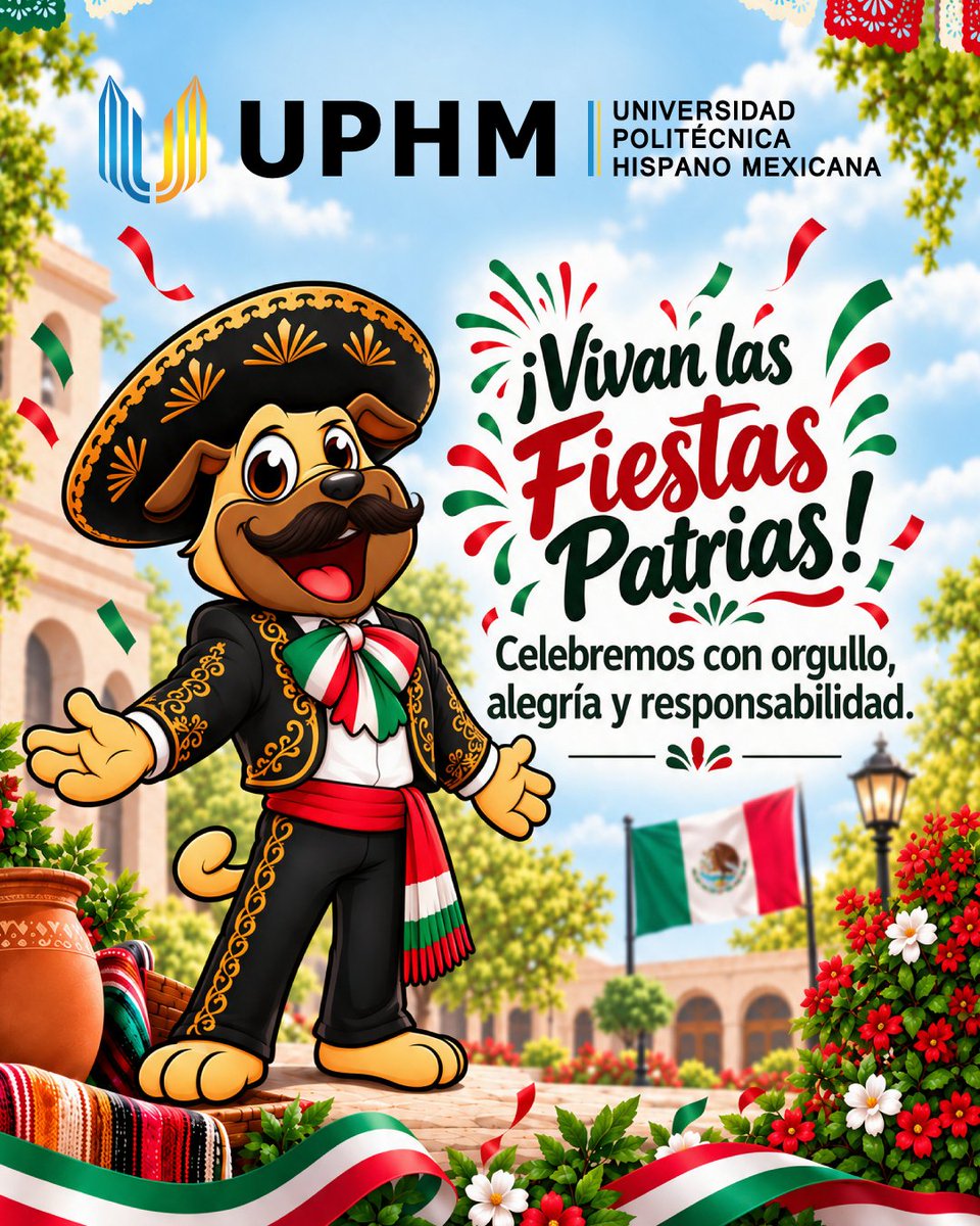 Uphmdifusion's tweet photo. 🇲🇽 ¡Que vivan nuestras Fiestas Patrias!
En la UPHM celebramos con orgullo nuestras raíces, nuestras tradiciones y todo lo que nos une como mexicanos. 💚🤍❤️
Disfrutemos estas fechas con alegría, convivencia y, sobre todo, responsabilidad.
¡Viva México! 🇲🇽
#UPHM #VivaMéxico https://t.co/1GK05p0YPp