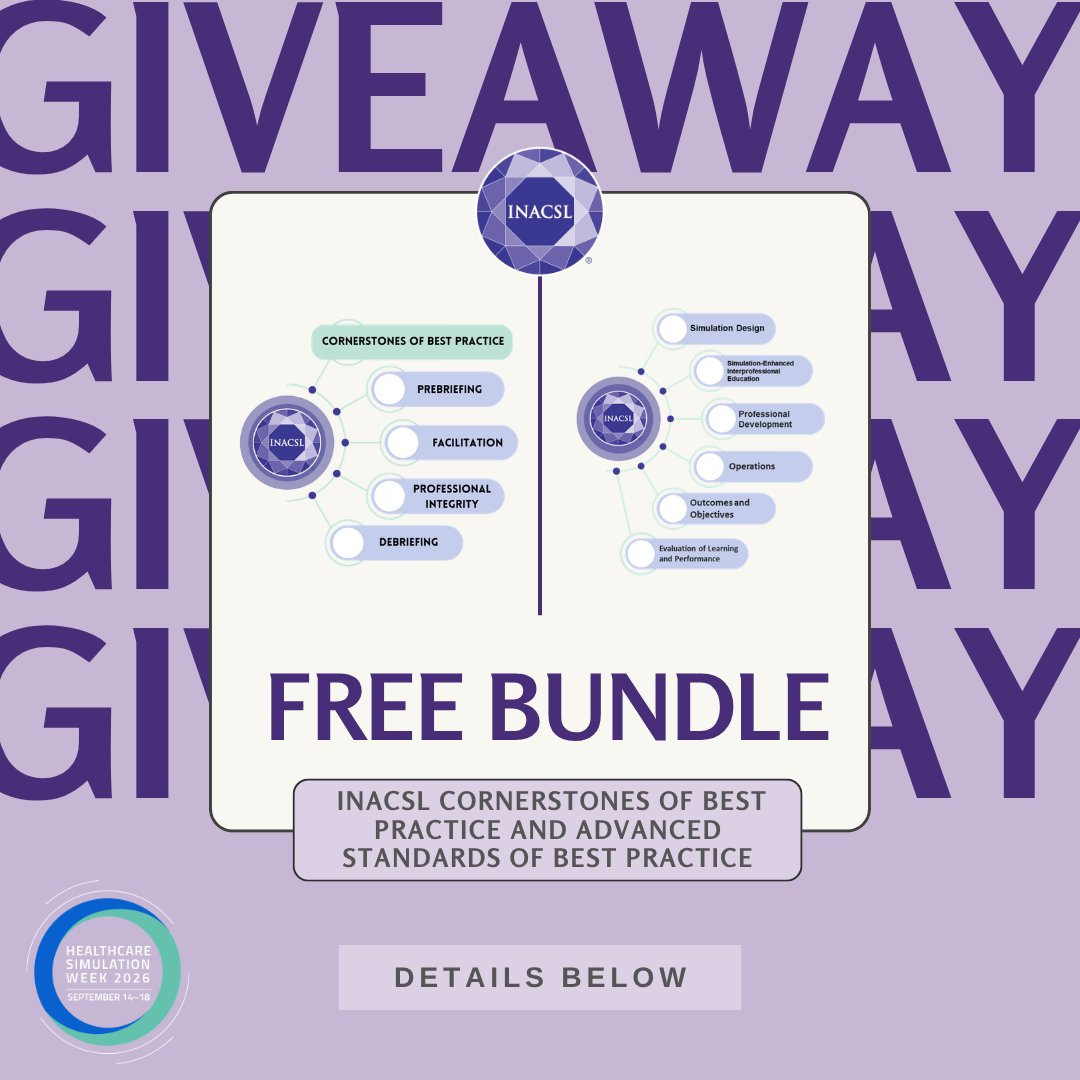 INACSL's tweet photo. Celebrate #HCSimWeek26! Join INACSL as a member this week (Sept. 14-18) and you’ll be entered into a drawing for your chance to win a free Cornerstones of Best Practice and Advanced Standards of Best Practice Bundle! https://t.co/oSrFDO8bU0 https://t.co/ELC0kSnglA