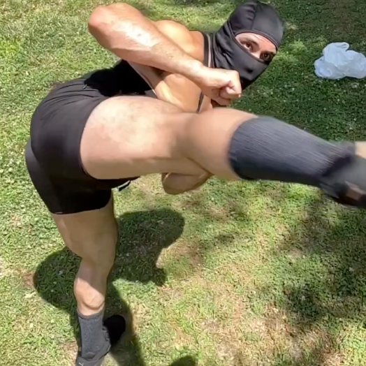 MexiNinjaBoi's tweet photo. "Kuro Ninja Kung Fu Kicking Montage 4 (3 speeds)"
-
(SET 1 of 2)
-
An Upcoming NEW video of:
An Urban Ninja in his gym booty shorts practicing his kicks in 3 different frame speeds to show the booty and his skill.๐๐ฅท๐ฝ๐ฆต๐ฝ๐
-
#ninja #blackninja #martialarts #martialartist #ninjaboots #kicks #bootyshorts #manbutt #practicing #black #gymmotivation