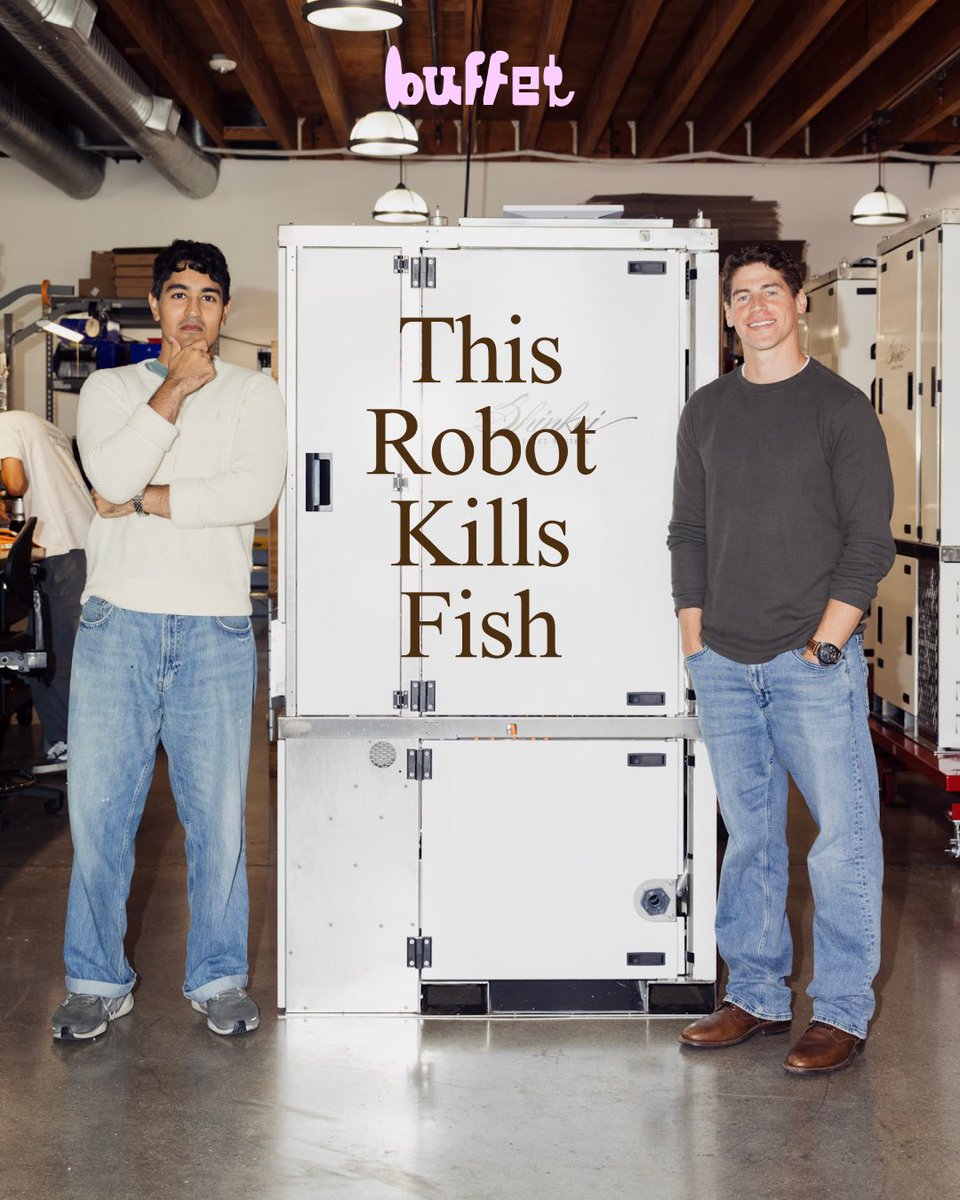 BuffetMagazine's tweet photo. NEW:

@jfeldmar dives into Shinkei Systems, the Founders Fund-backed startup betting that an A.I.-powered robot can kill fish better at scale. https://t.co/WwrCsbaGPp
