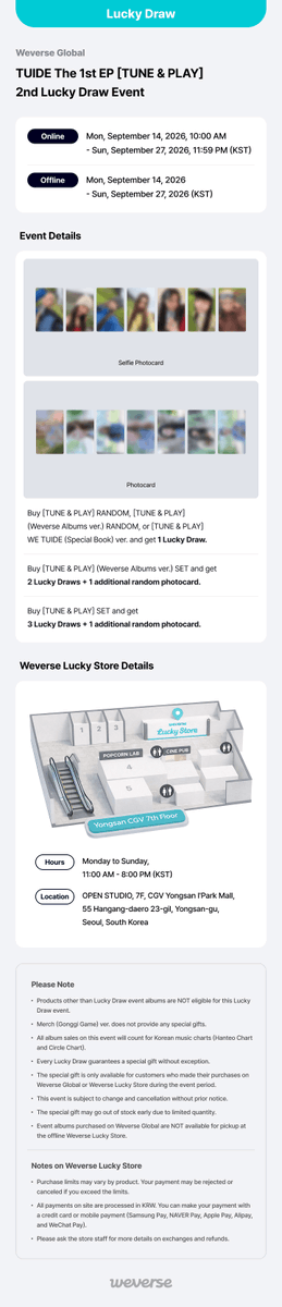 longkaidoo's tweet photo. [PRE-ORDER] #TUIDE The 1st EP [TUNE &amp; PLAY] #2nd LUCKY DRAW EVENT 🍀

🎁 สุ่ม Selfie Photocard / Photocard

Weverse Shop เริ่มจัดส่ง 17 ~ 27 ก.ย.
🚢 ส่งกลับเรือด่วน
📦 ค่าส่งเริ่มต้น 40 (พื้นที่พิเศษ +20)

* ชำระรอบเดียว / ไม่รับมัดจำ *
📩 สั่งซื้อทาง DM

#ตลาดนัดTUIDE https://t.co/2jFBwTVLgO