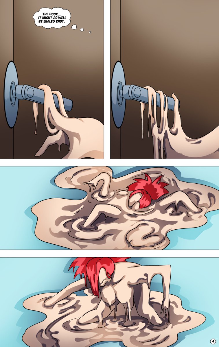 Kinston_2's tweet photo. (C) Mud T Flannery TF/TG Comic Page 4/10
.
.
#SlimeGirl #Transformation #AnimeStyle #ComicArt #ComicPage #Fantasy #FireType #Flannery #GymLeader #MagicalTransformation #Melting #Metamorphosis #Mystery #Page4 #Pokemon #Supernatural #WIP #TransformationComic #BodyTransformation https://t.co/Ss1gb1sMPb