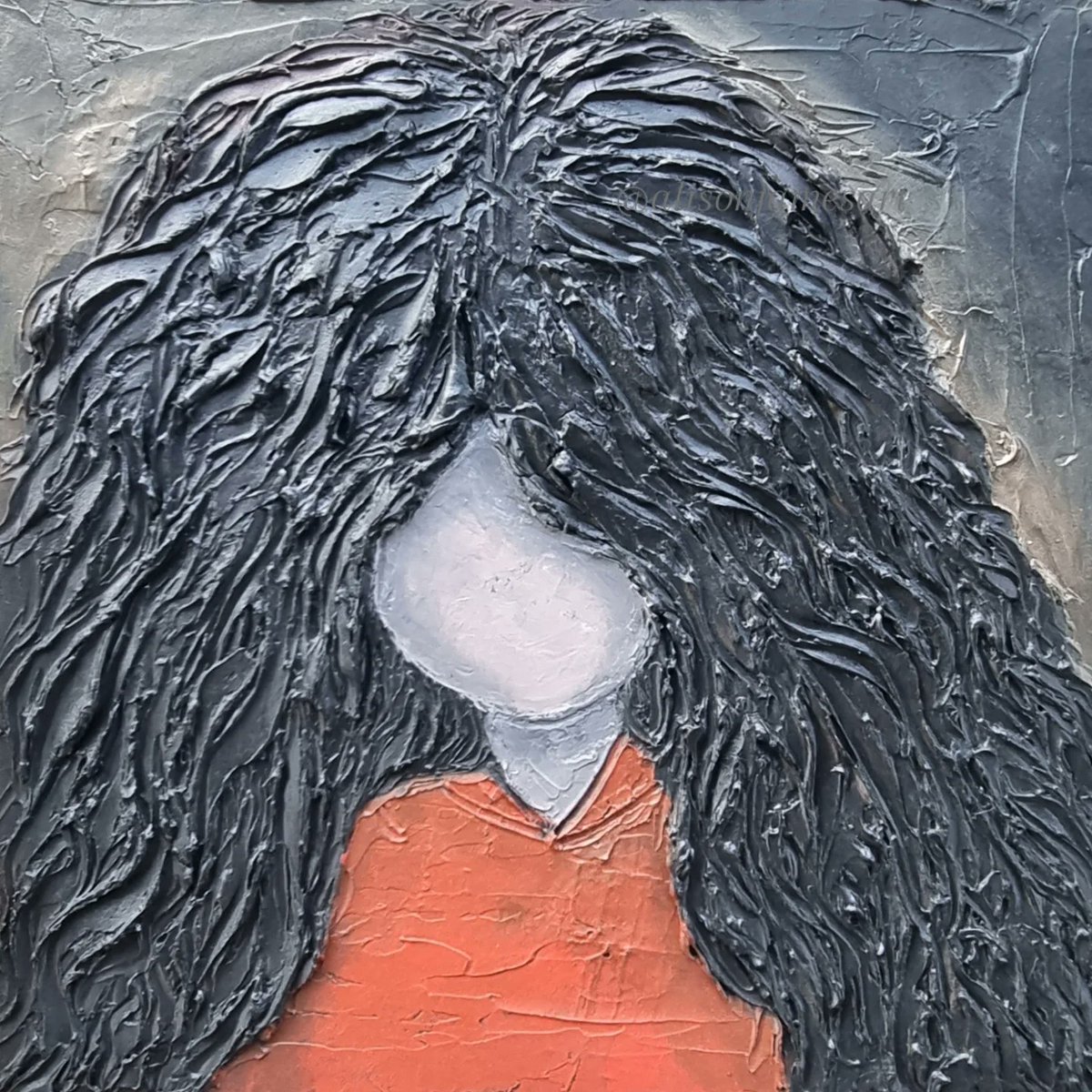 FrancisListen's tweet photo. This is the piece I decided to display in @etalgalleryandstudio’s enchanted exhibition. It’s an older work, “She Wanted to Be Seen, ” from when I painted. I now focus on other art forms, but this piece tells part of my mental health journey. I love https://t.co/UVJInUZimq