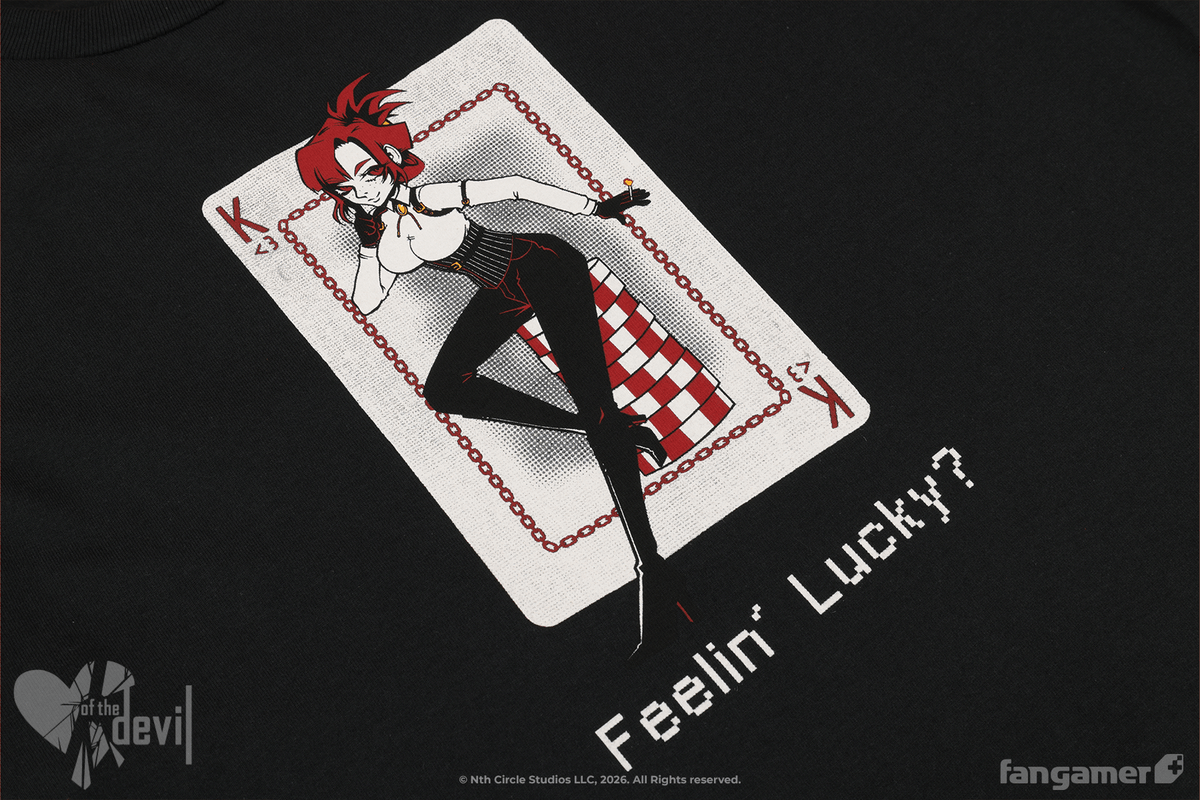 ofthedevilgame's tweet photo. Today's your Lucky Day~

of the Devil's first wave of Official Merch is Now Live! https://t.co/7MrbdWlJVD