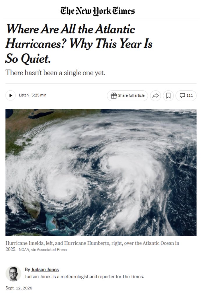 StephenMoore's tweet photo. ZERO Atlantic hurricanes so far this season.

I thought global warming was going to cause MORE hurricanes.  Where's Al Gore when we need him? https://t.co/iVl4cQPTux