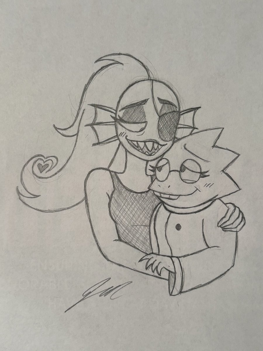 JustJunNoE's tweet photo. Fishy love #undertale #undyne #alphys #alphyne https://t.co/LDXLghrWXf