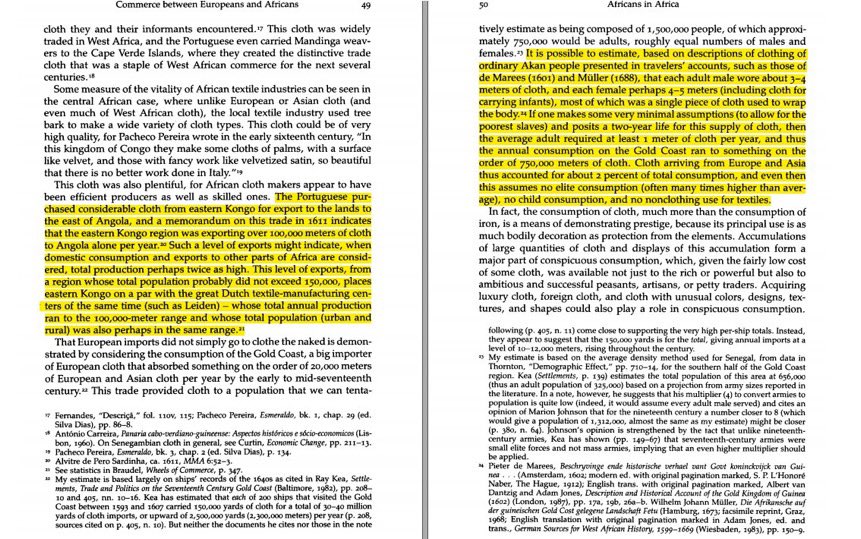 DeonteFord1's tweet photo. We often hear about how Africans, "Kingdoms" got wealthy trafficking slaves to European. But, European goods accounted for just 2% - 10% (depending on region) of African economies at the height of the slave trade. This book provides firsthand accounts from European merchants.

Ashanti was already extremely wealthy & powerful before the arrival of Europeans to the gold coast, primarily from the trade of gold, cloth & Ivory. They became even more wealthy after the abolition of the slave trade.

Dahomey was already a military power before their involvement in the slave trade, as evidenced by the fact that Dahomey conquered Wydah, a slave trading state which was actually backed by European firepower.

This narrative isn't supported by facts, but by the desire to find an African equivalent to Western slave economy. The reality is that the involvement of Africans in the Transatlantic Slave Trade was marginal & most outside of the purview of African states.