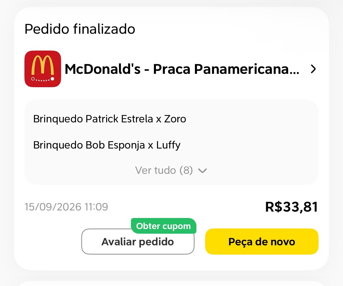 AlMartuscelli's tweet photo. @berghainami O preço tava bugado no app do mc donalds e peguei todos por menos de 34 reais https://t.co/BQadc1TwSb